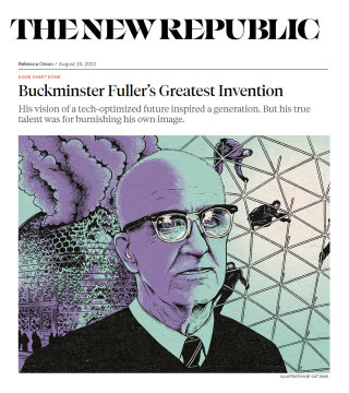 Retrato de um Buckminster Fuller para The New Republic
