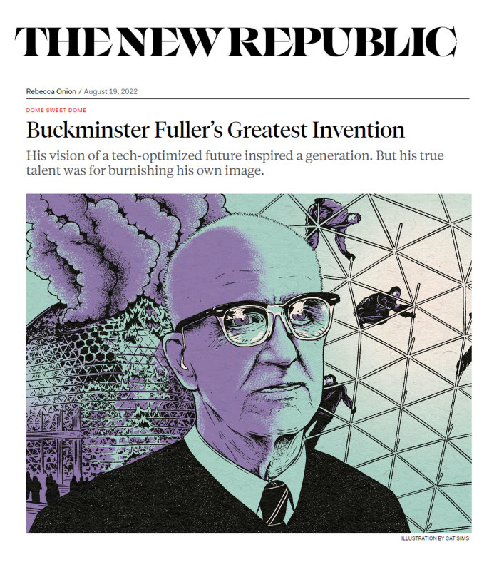 Retrato de um Buckminster Fuller para The New Republic
