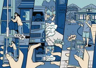 Comic illustration exposing environmental law violations