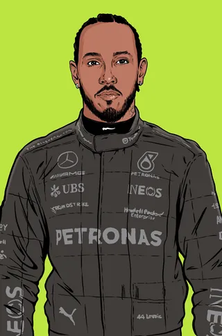 Portraiture of British race car driver, Lewis Hamilton