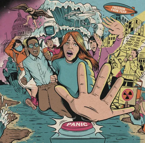 Panic time cover for Guardian's Observer magazine