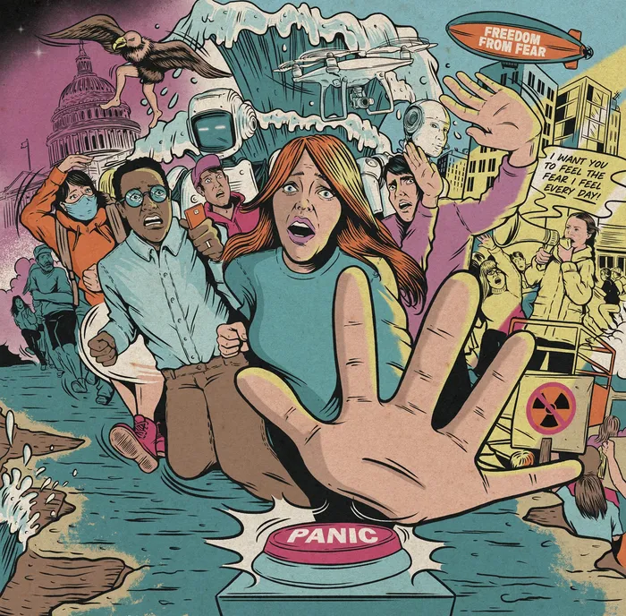 Panic time cover for Guardian's Observer magazine