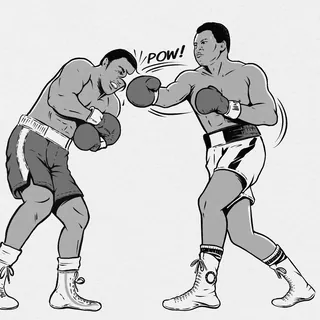 Kickboxing action with pow effect