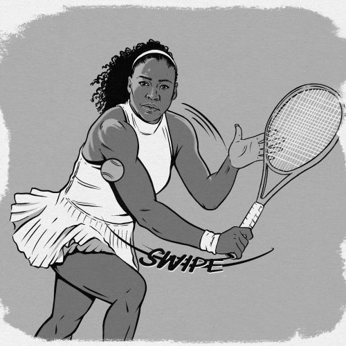 Illustration of famous tennis player Serena Williams