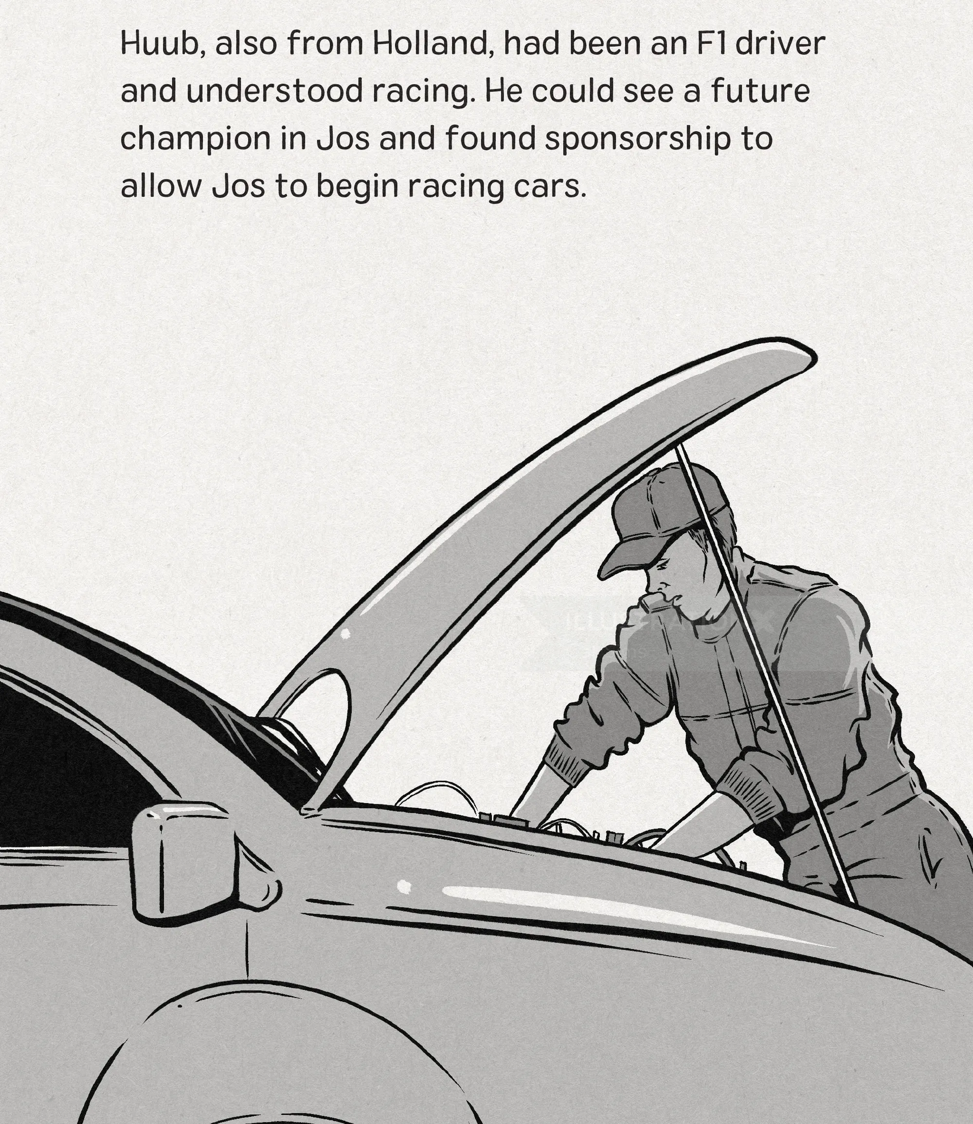Illustration for Pan Macmillan’s Book Featuring Max Verstappen