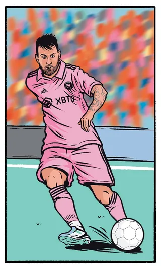 Vibrant drawing of Lionel Messi for Spear's Magazine