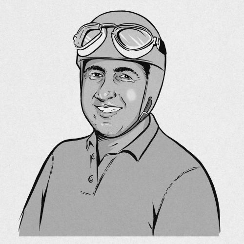 Racing driver Alberto Ascari artwork for Pan Macmillan