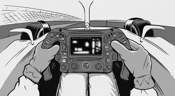 Cockpit view of F1 race car