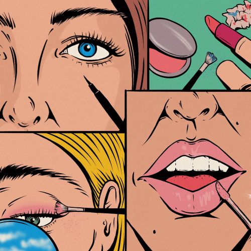 Personal comic project about makeup and beauty