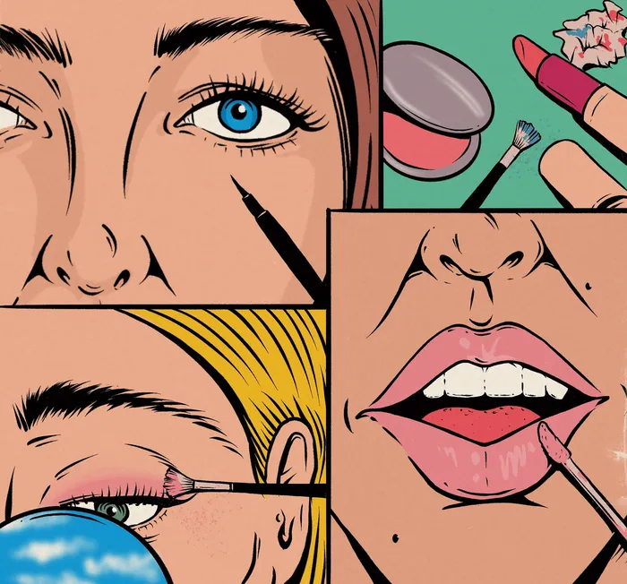 Personal comic project about makeup and beauty
