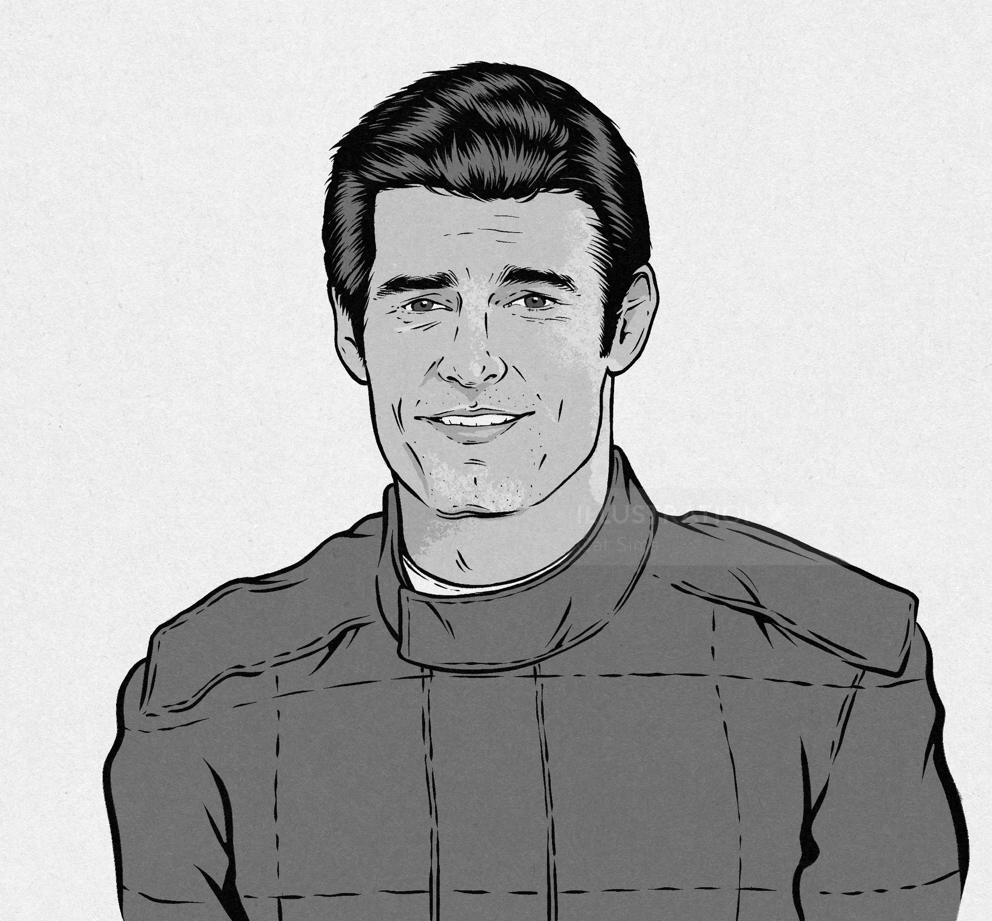 Mark Webber portrait commissioned by Pan Macmillan