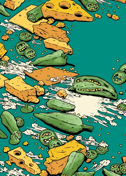 Publix supermarkets illustration featuring cheese and jalapeños