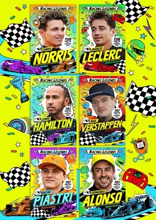 F1 themed book cover illustrations
