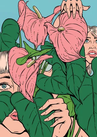 Artwork on themes of femininity