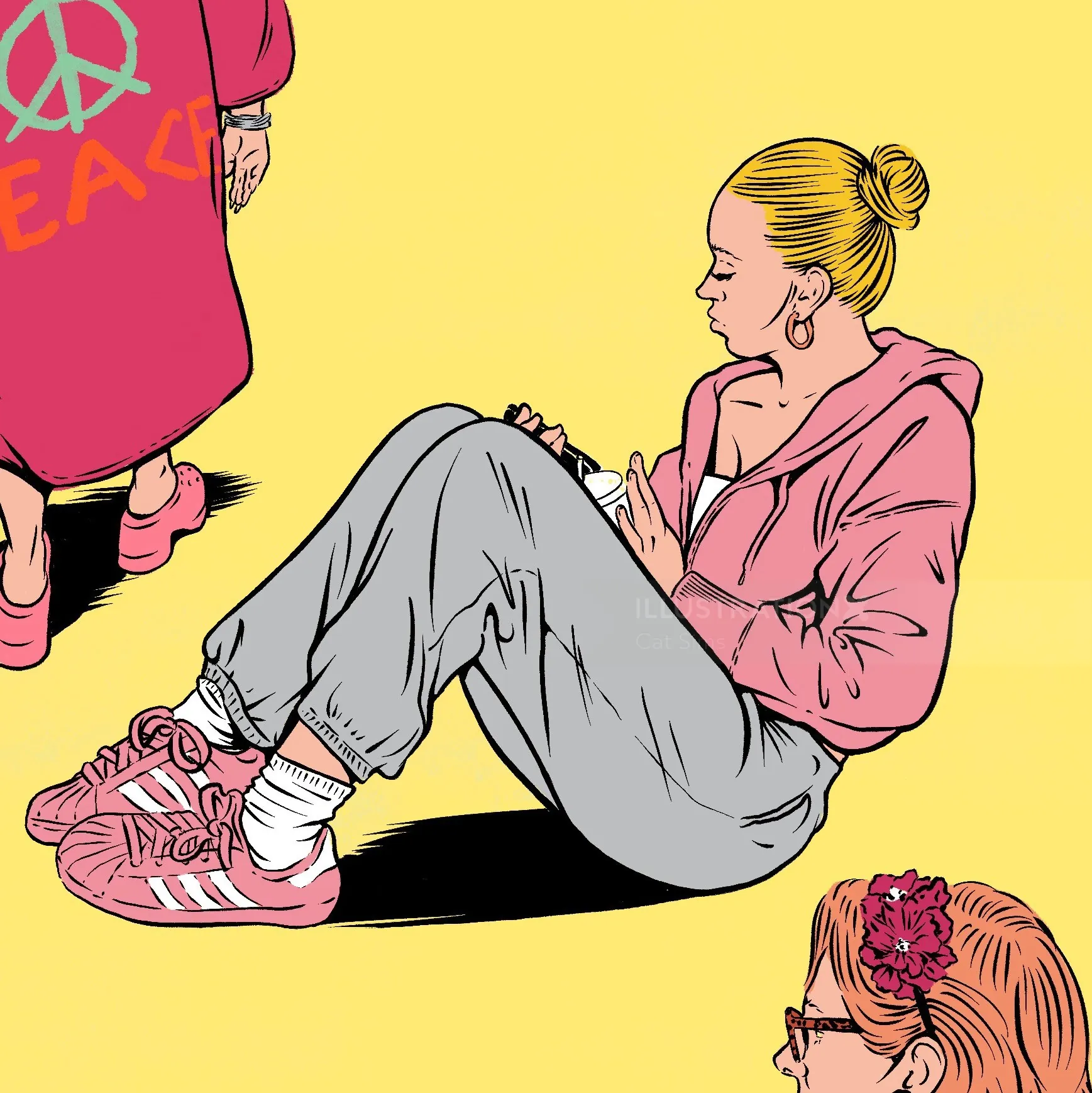 Custom spot illustration in comic art style