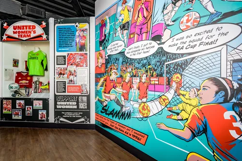 Comic-style exhibition on Manchester United women's football history