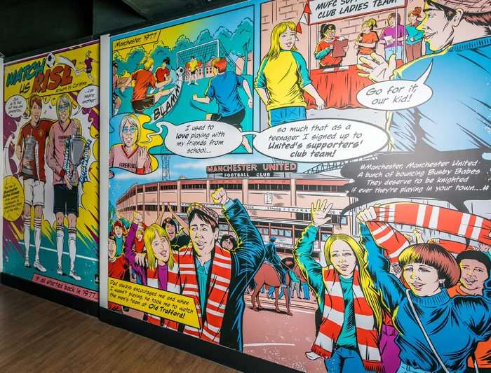 Comic strip depicting Manchester United women's team history