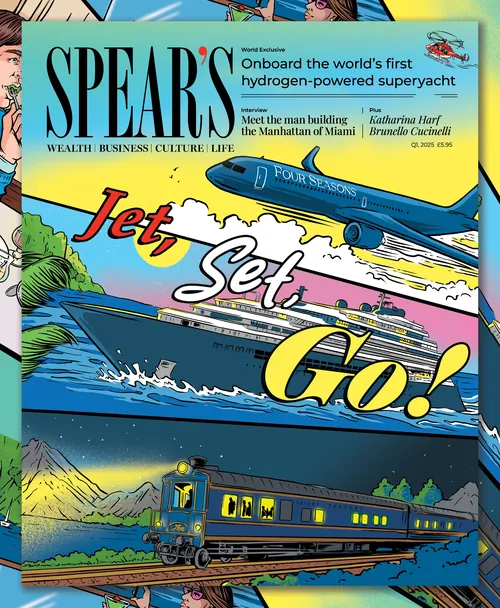 Illustration of a train and airplane with Jet Set Go! text