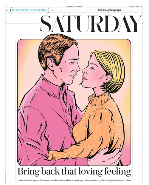 Romantic couple embracing closely, by Cat Sims