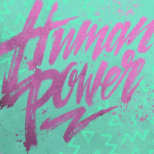 hand lettering logo design "Human power" 