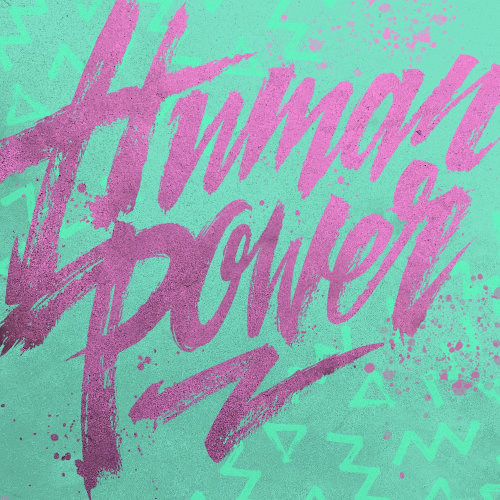 diseño de logotipo de letras de mano &quot;poder humano&quot;