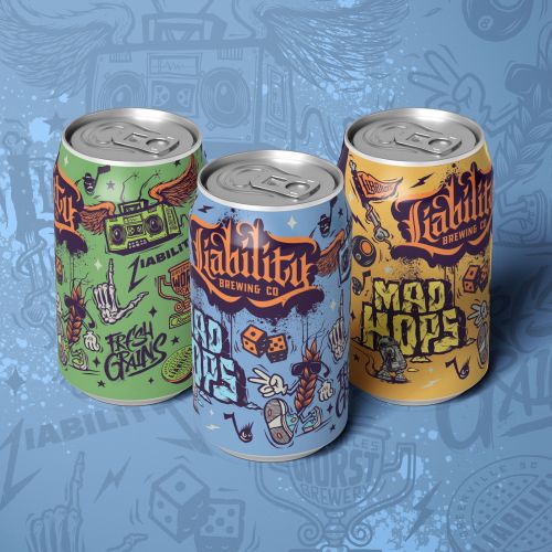 Can designs for brewing company logo design character 