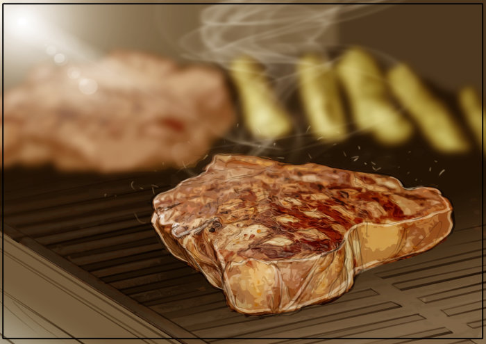 Imágenes visualmente realistas de la parrilla de bistec
