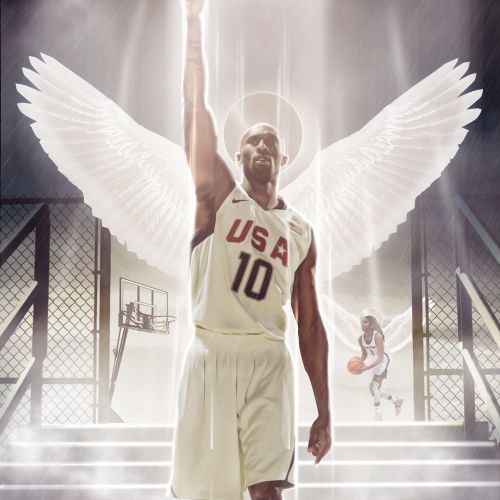 Illustration of USA Basketball Player, Kobe Bryant Grey