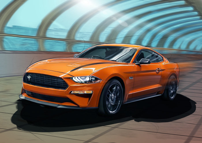 Illustration of the 2018 Ford Mustang 5.0 GT car