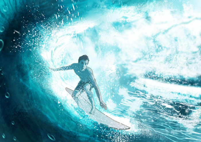 Surface water sport illustration