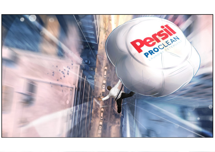 Promo on TV for the Persil detergent