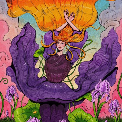 Concept illustration of a flower-themed woman