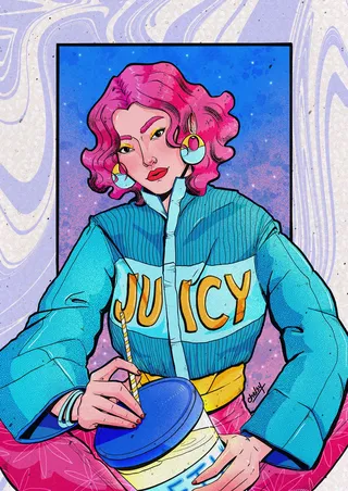 Pop-style portrait of Juicy Eth Girl