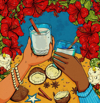 Coquito illustration for Rotari Magazine