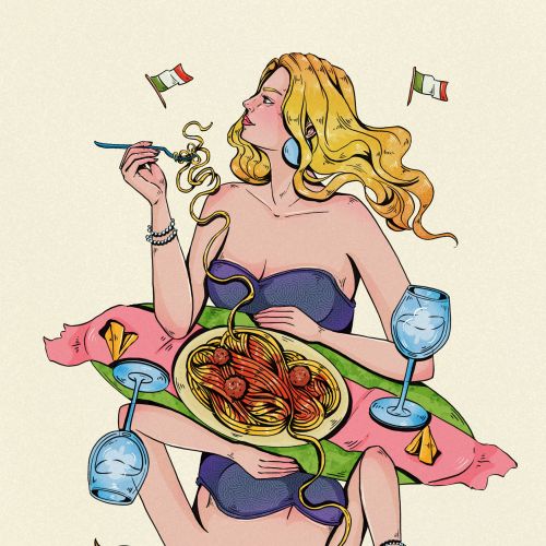Trump card with an Italian girl theme