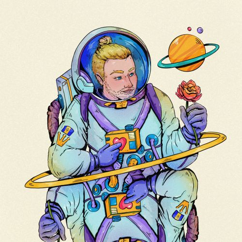 Space man deck card design