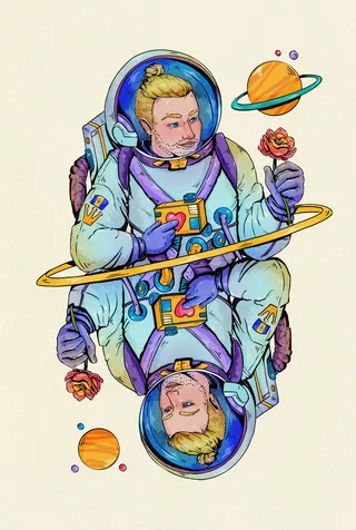 Space man deck card design