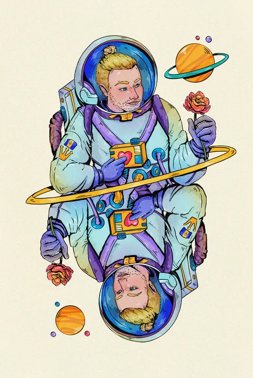 Space man deck card design