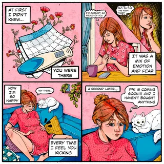 Maternity mini comic illustrated by Chelsy Escalona