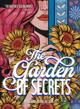Whimsical book cover with sunflowers and colorful floral patterns