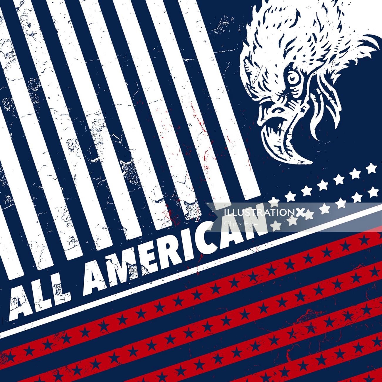 Americana eagle flag