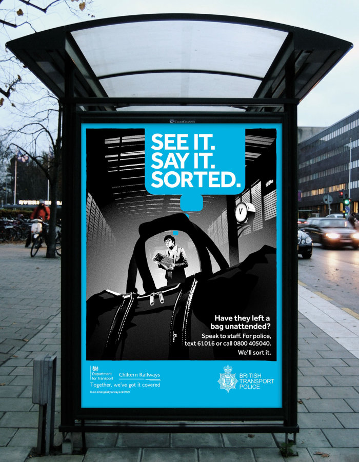 イギリス鉄道警察デジタルポスター
