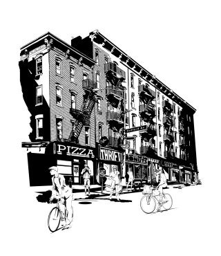 Gráfico Brooklyn Greenpoint en blanco y negro
