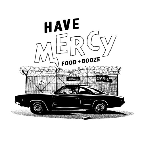 Cartel blanco y negro de Michael Madsen x Have Mercy