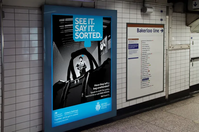 poster for people safety at railway station