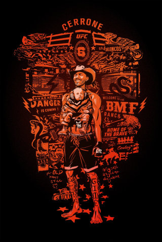 Montagem mash up Retrato de Cowboy Cerrone UFC
