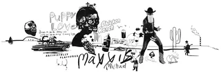 michael maxxis typography and skull art