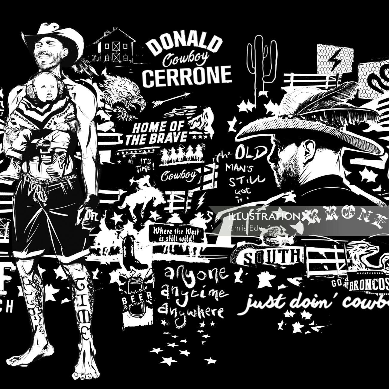 Cowboy Cerrone Portrait UFC Graphic poster