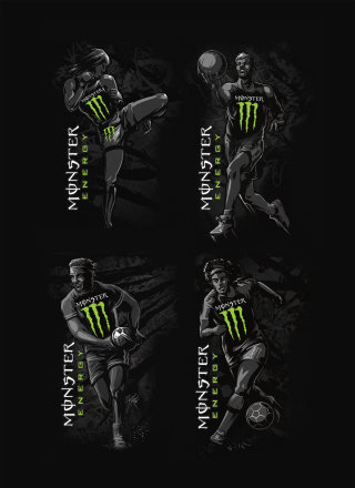 Ilustración de lata de deportes Monster Energy