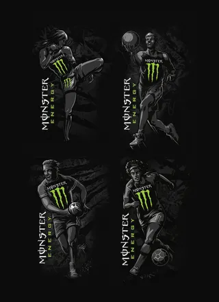 Monster energy sports can illustration